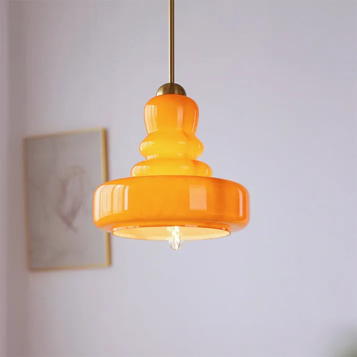 Gourd Glass Pendant Light in Bauhaus Style