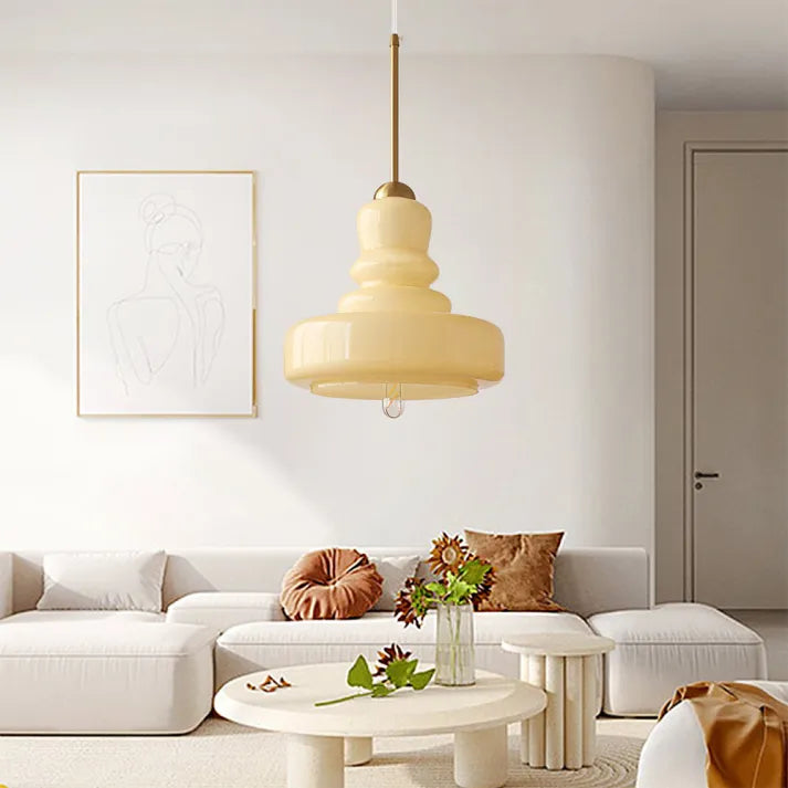 Gourd Glass Pendant Light in Bauhaus Style