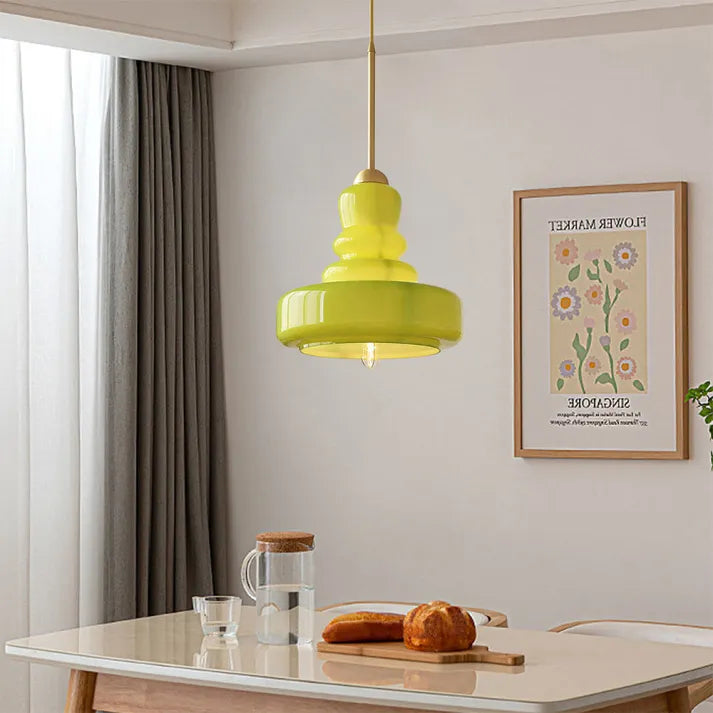 Gourd Glass Pendant Light in Bauhaus Style