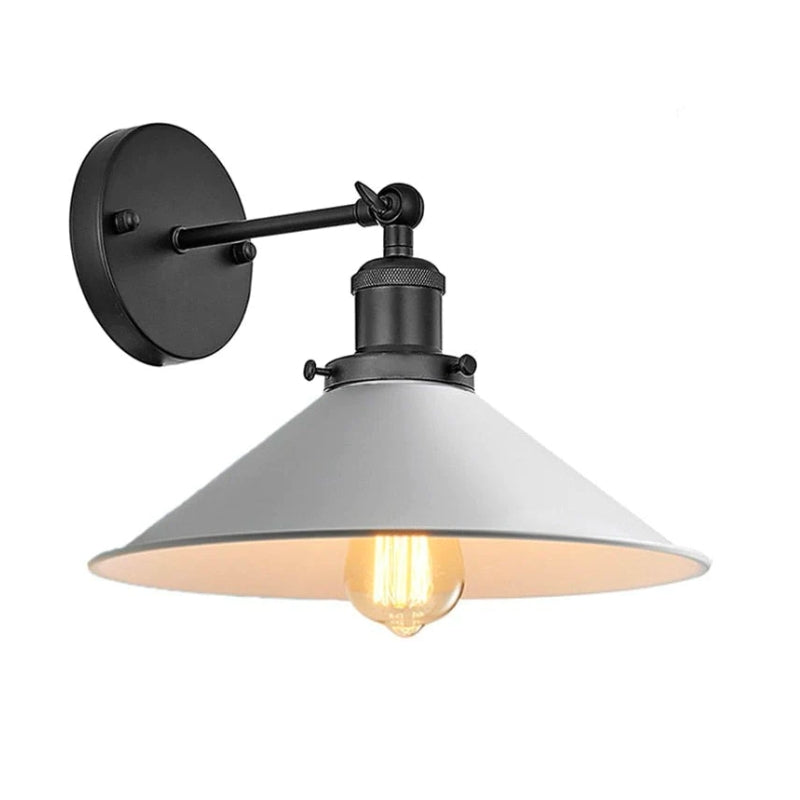 Vintage Industrial Wall Sconce in White