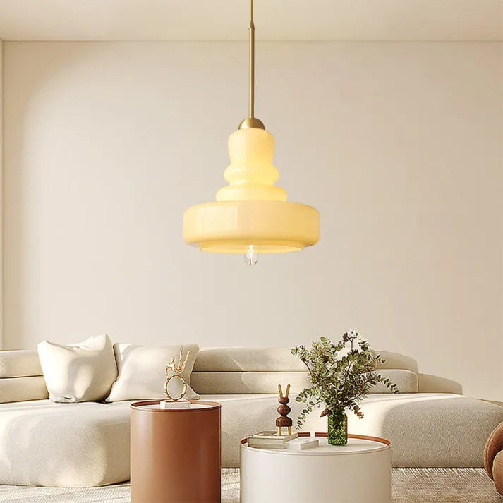 Gourd Glass Pendant Light in Bauhaus Style