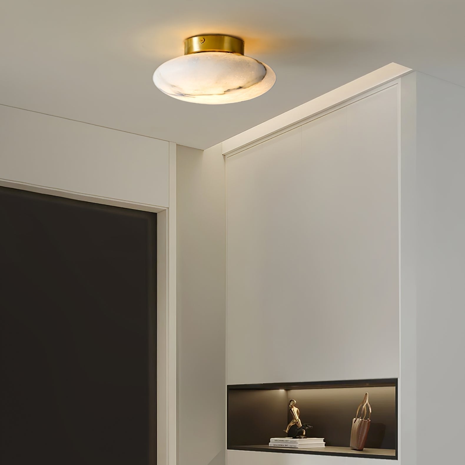 Oval Ceiling Light in Alabaster