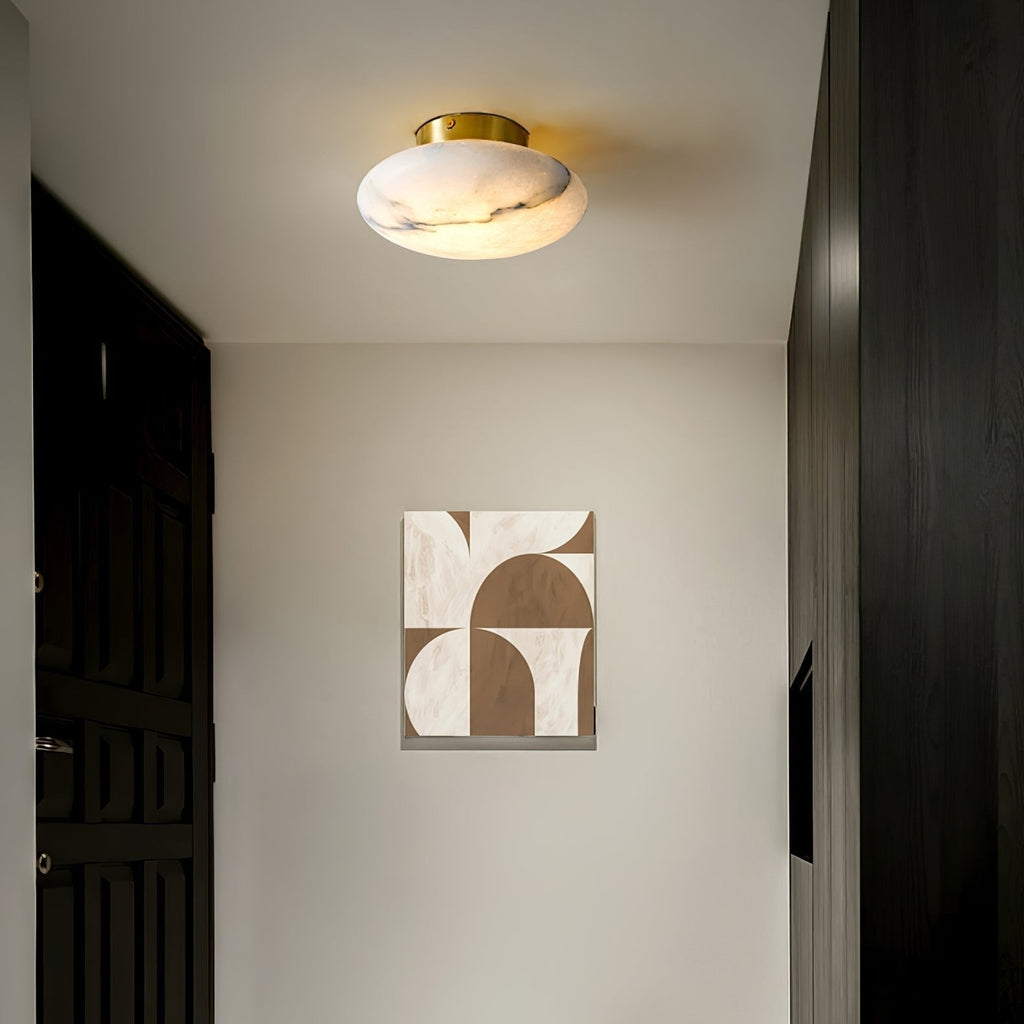 Oval Ceiling Light in Alabaster