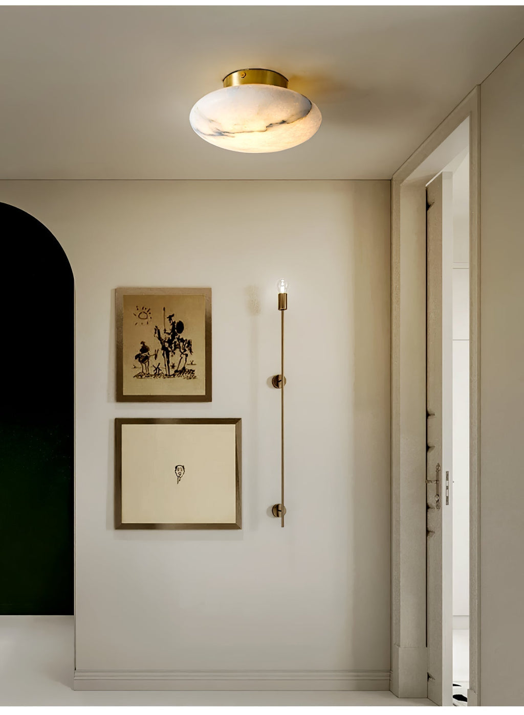 Oval Ceiling Light in Alabaster