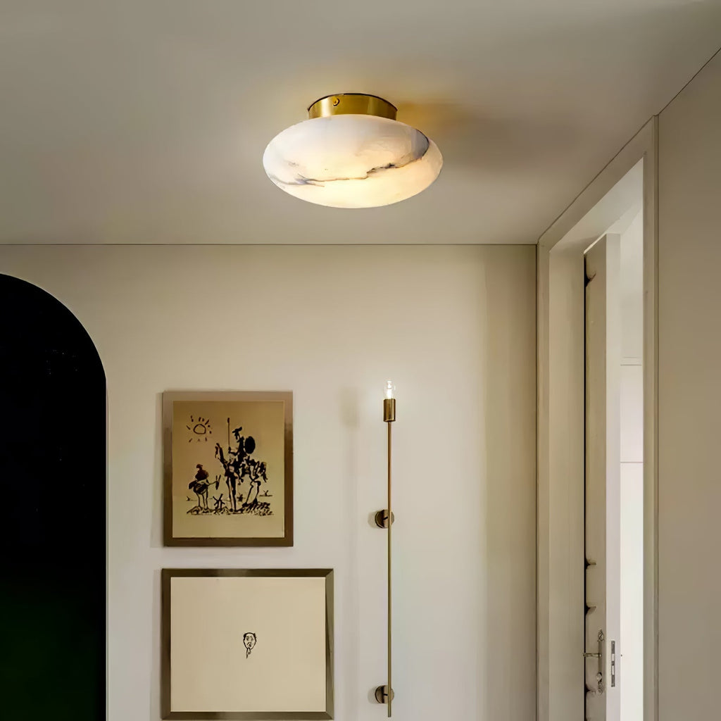 Oval Ceiling Light in Alabaster