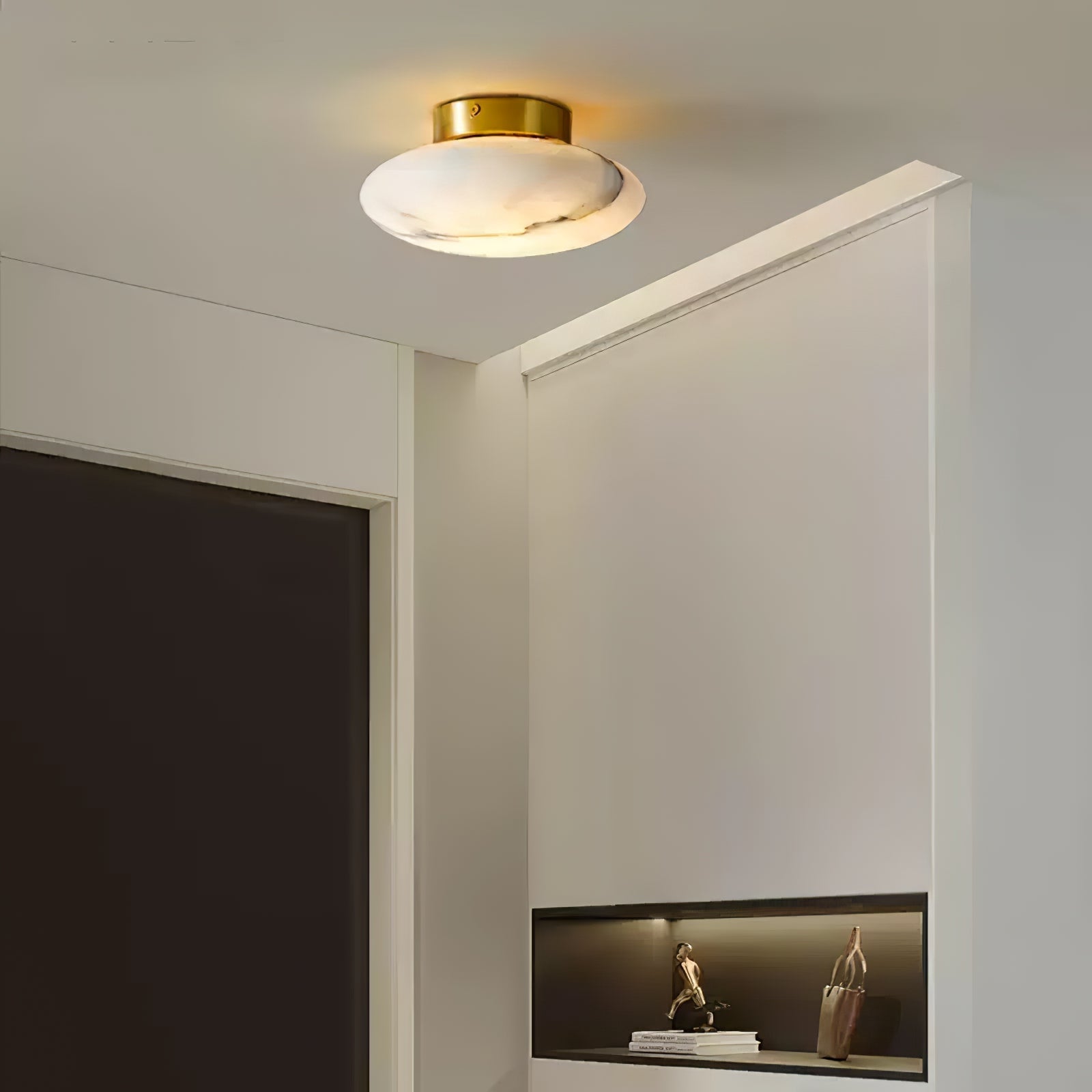 Oval Ceiling Light in Alabaster