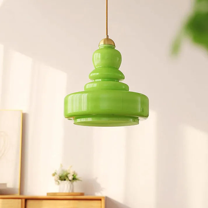 Gourd Glass Pendant Light in Bauhaus Style