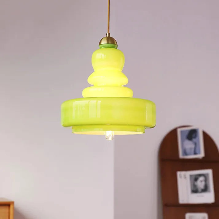 Gourd Glass Pendant Light in Bauhaus Style