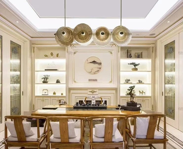 Bellara Circular Glass Chandelier In Gold