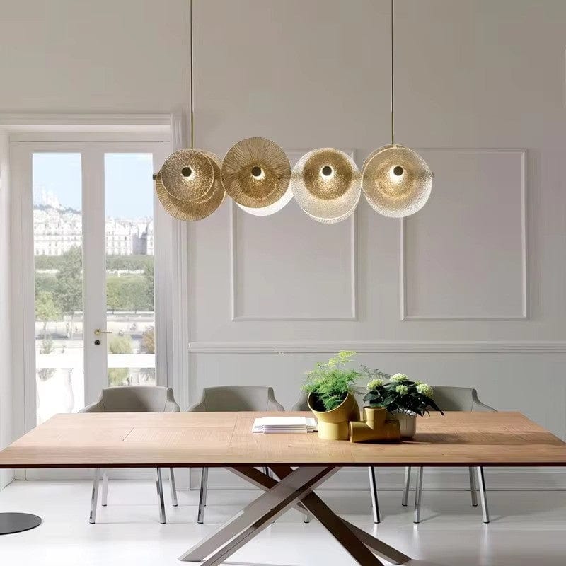 Bellara Circular Glass Chandelier In Gold