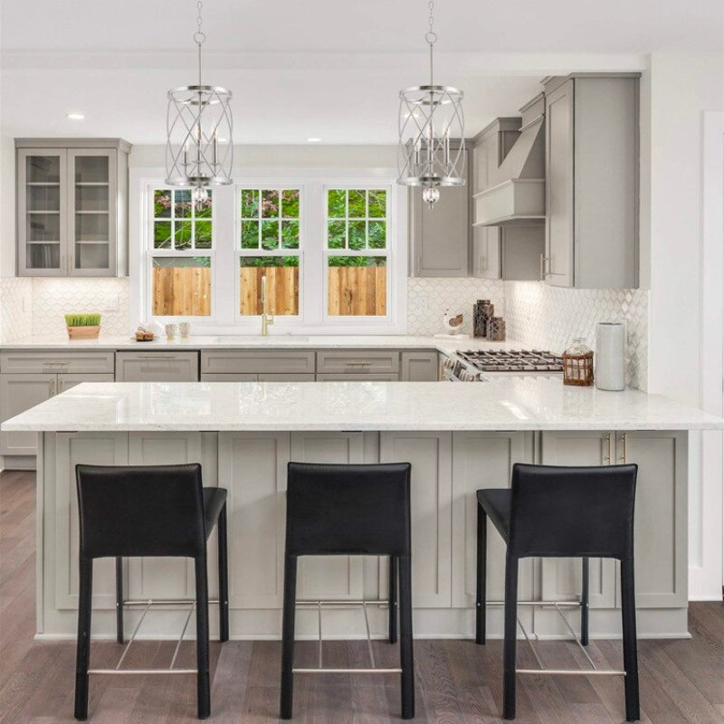 Hearthly | Rustic Three-Light Iron Chandelier