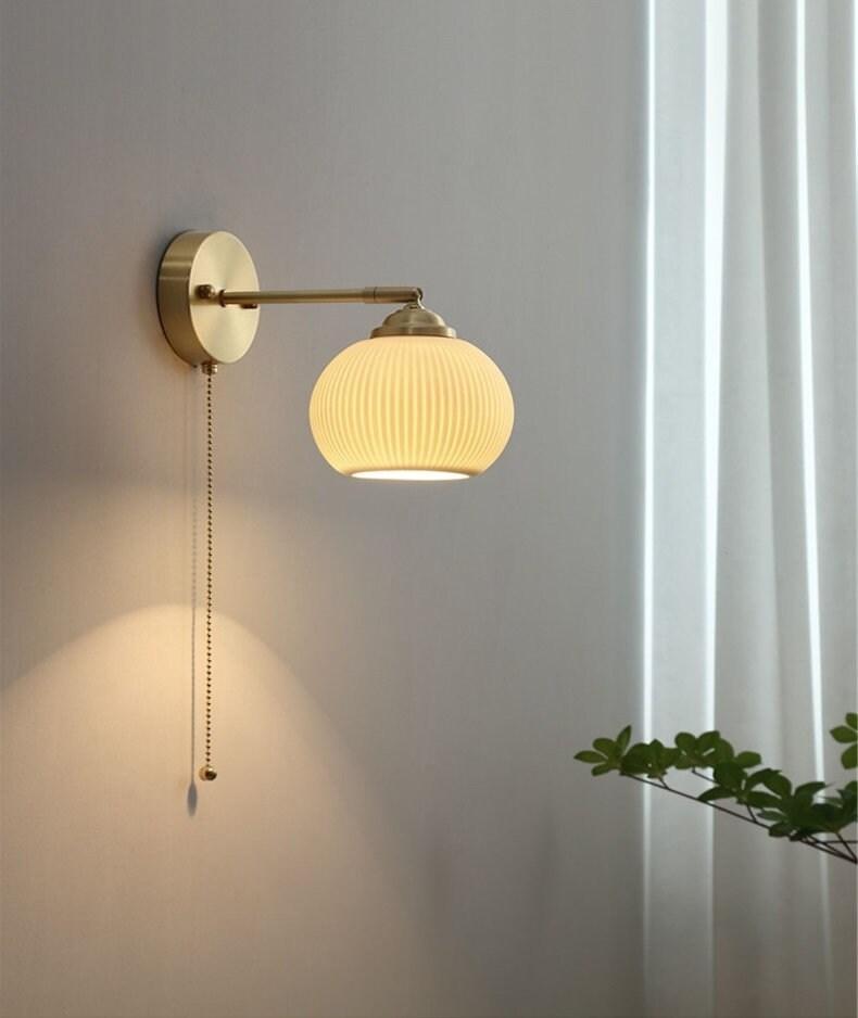 Maribel | Egg-Shaped Ribbed Ceramic Wall Light - Bulb Included