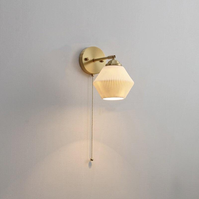 Maribel | Egg-Shaped Ribbed Ceramic Wall Light - Bulb Included