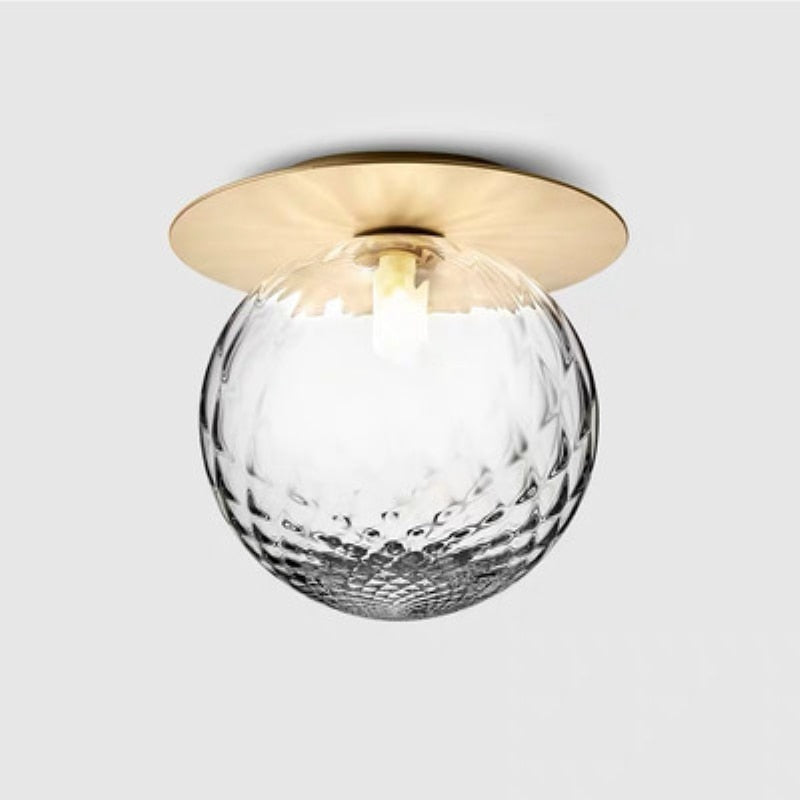 Globe Ceiling Light With Metal Plate