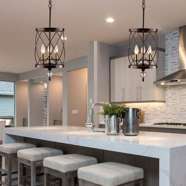 Hearthly | Rustic Three-Light Iron Chandelier