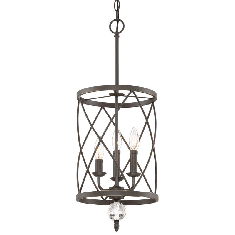Hearthly | Rustic Three-Light Iron Chandelier