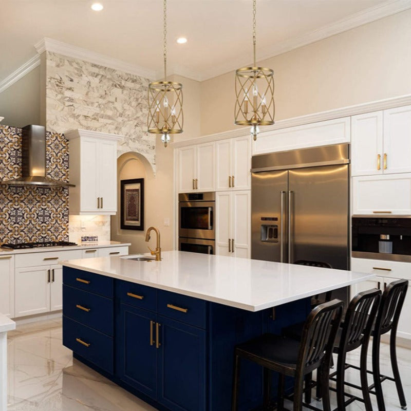 Hearthly | Rustic Three-Light Iron Chandelier