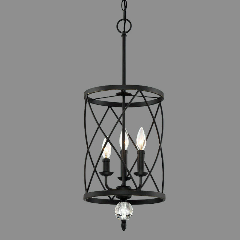 Hearthly | Rustic Three-Light Iron Chandelier