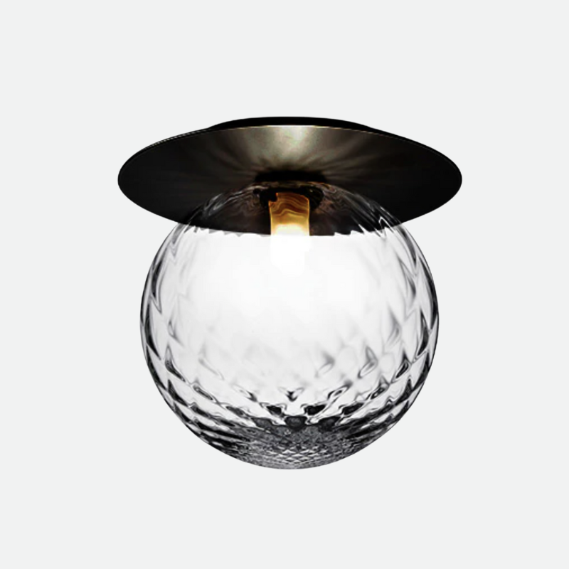 Globe Ceiling Light With Metal Plate